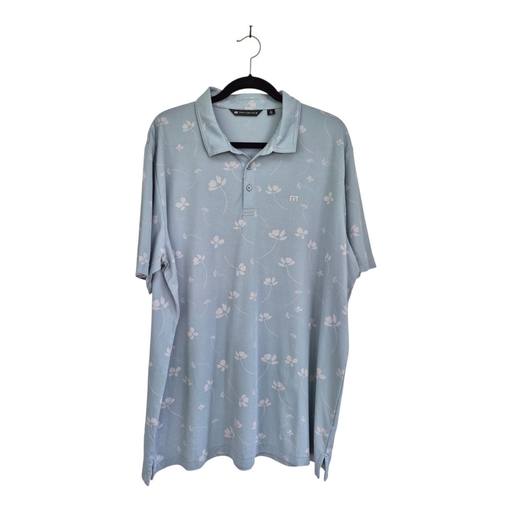 Travis Matthew  Good Time Feeling Blue Floral Shirt Mens Size XL Short Sleeve